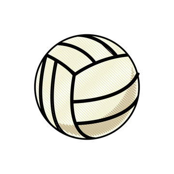drawing volleyball ball sport competition element vector illustration