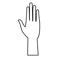 human hand health care medical line vector illustration