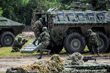 Fototapeta premium Special police team in action