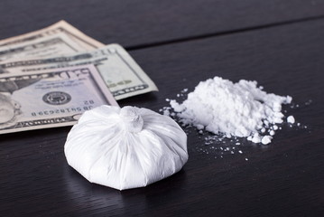 Drugs and money on the table