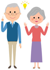 シニアカップル　ひらめく