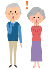 シニアカップル　びっくり