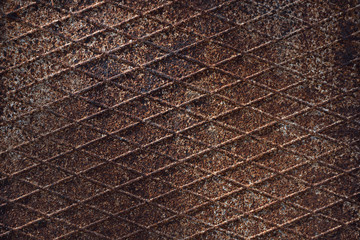 Metal surface, embossed, rusty and rough
