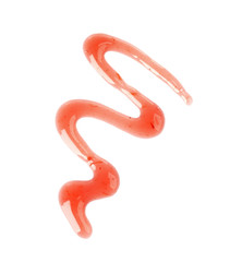 Delicious strawberry sauce on white background