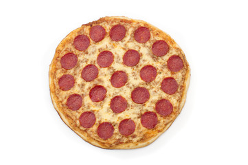 Pepperoni Pizza, isolated on white background