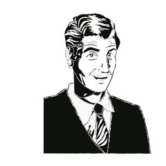 face man expression pop art sketch vector illustration