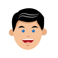 Obraz na płótnie Canvas character man blue eyes face smiling vector illustration