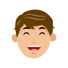 character man face laughing image vector illustration