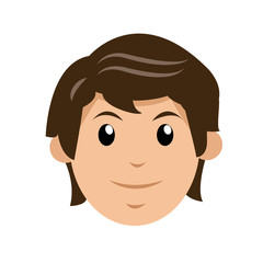 character man young face smiling vector illustration