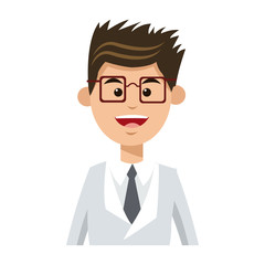 character man male glasses and hairstyle vector illustration