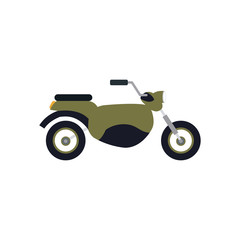 vintage green motorcycle transport vector illustration icon
