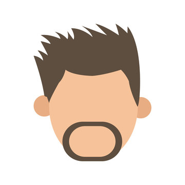 beard man hairstyle faceless people character image vector illustration