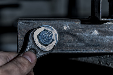 Screwing the bolt with a key