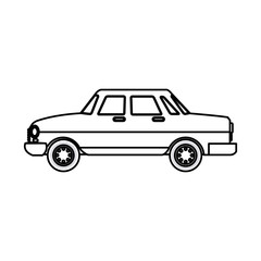 car sedan vehicle transport outline vector illustration