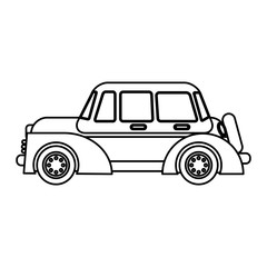 classic car transport speed outline vector illustration