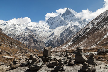 Widok na Machapuchare, Nepal, Himalaje