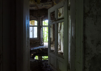 The old and ruined room of a building, lost places