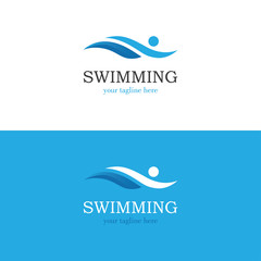 Abstract swimming logo