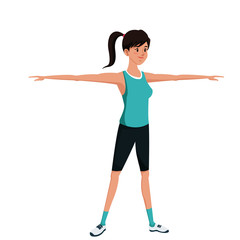 sport girl exercise training image vector illustration