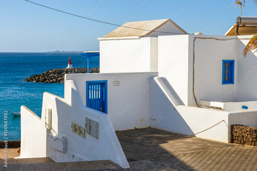 Wall mural Marina Rubicon in Playa Blanca, Lanzarote, Canary Island, Spain