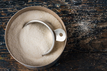 White Corn Meal in a Container