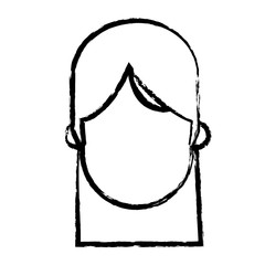 faceless head girl people sketch vector illustration
