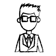 man with suit and glasses image sketch vector illustration