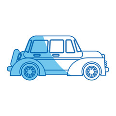 car windows wheel transport blue line vector illustration