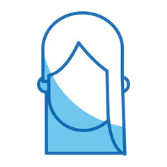 blue line head girl no face design vector illustration
