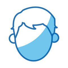 blue outline head no face man vector illustration