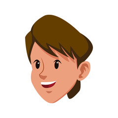 head brunette boy young avatar vector illustration