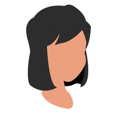 head girl character with vector hair icon vector illustration
