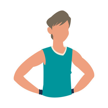 man fitness sport training clothes vector illustration