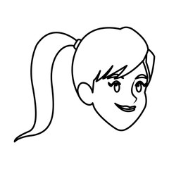 head girl character icon outline vector illustration