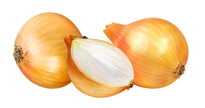 onions isolated on a white