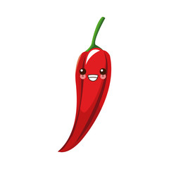 kawaii chili pepper vegetable fresh food image vector illustration