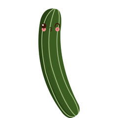 kawaii cucumber vegetable fresh food image vector illustration
