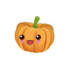 kawaii pumpkin vegetable fresh food image vector illustration