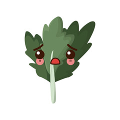 kawaii chard vegetable fresh food image vector illustration
