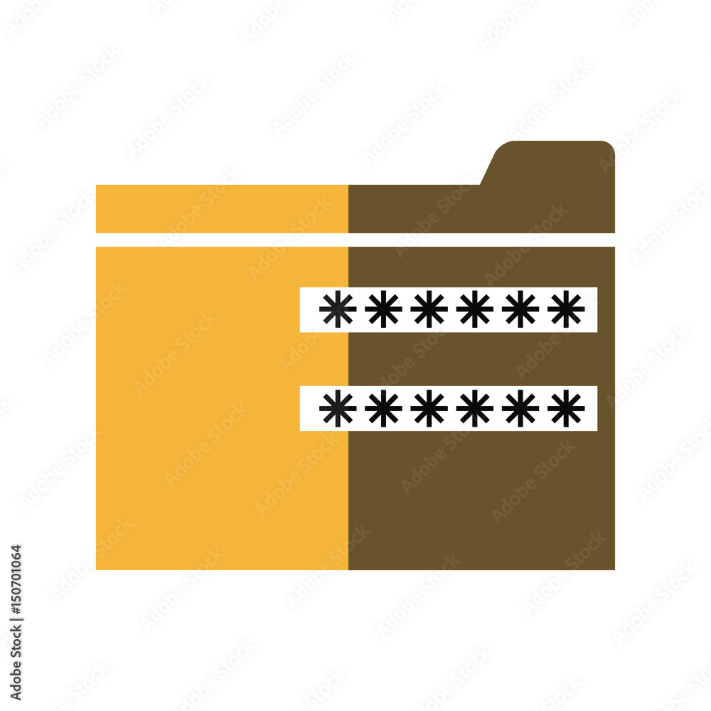 Poster password security system file protection shadow vector illustration