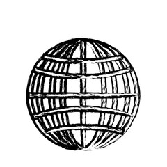 globe connection technology system sketch vector illustration