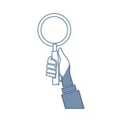 hand holding loupe search check list concept vector illustration
