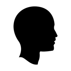 pictogram profile head human man vector illustration