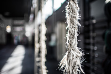 rope in a gym with defocused background