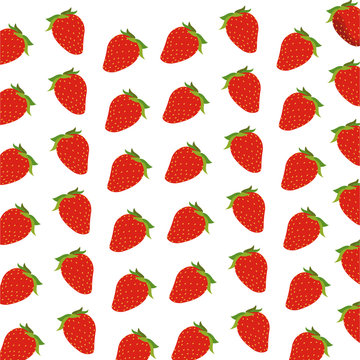 strawberry fruit harvest fresh seamless pattern image vector illustration