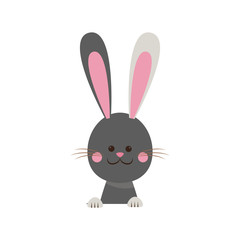 cute easter bunny happy adorable vector illustration