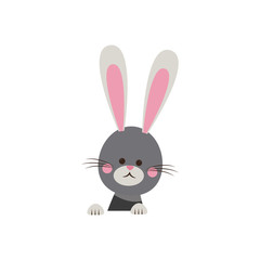 cute easter bunny happy adorable vector illustration