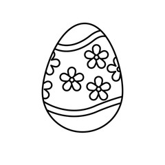 easter decorative egg ornament design line vector illustration