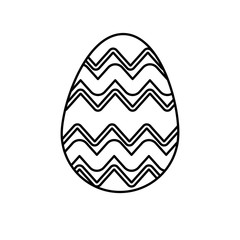 easter decorative egg ornament design line vector illustration