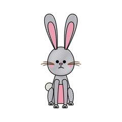 character easter rabbit happy celebration vector illustration